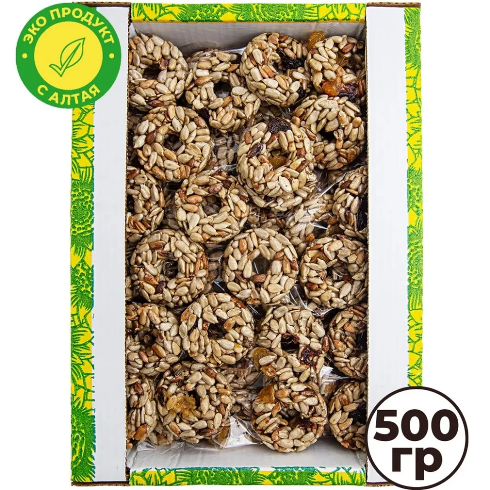  Козинаки из подсолнечника с медом и сухофруктами "Зачетные" 500г в Горно-Алтайске