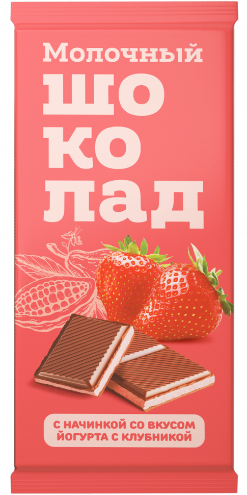  Меренга Шоколад молочный с начинкой Йогурт-Клубника,(блок 24шт по 80г)   в Горно-Алтайске